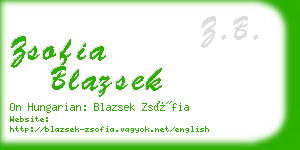 zsofia blazsek business card